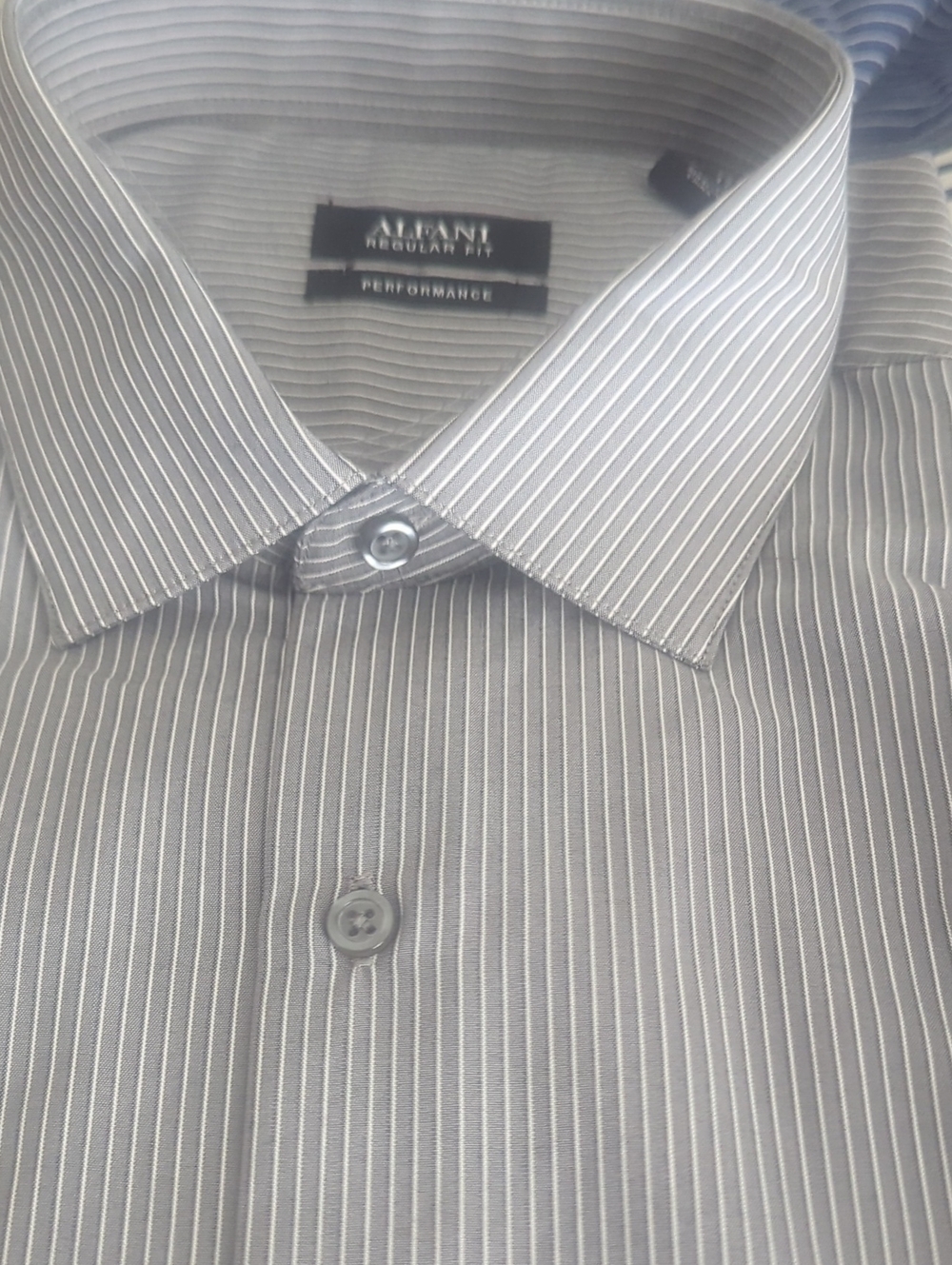 Alfani Performance Men’s Gray Pinstripe Dress Shirt